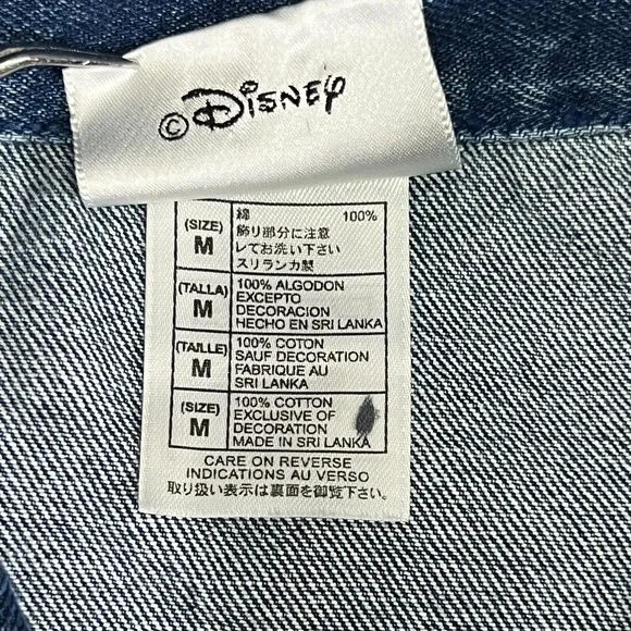 Vintage Walt Disney World Denim Jacket Mickey Mouse USA Flag Embroidered Adult M